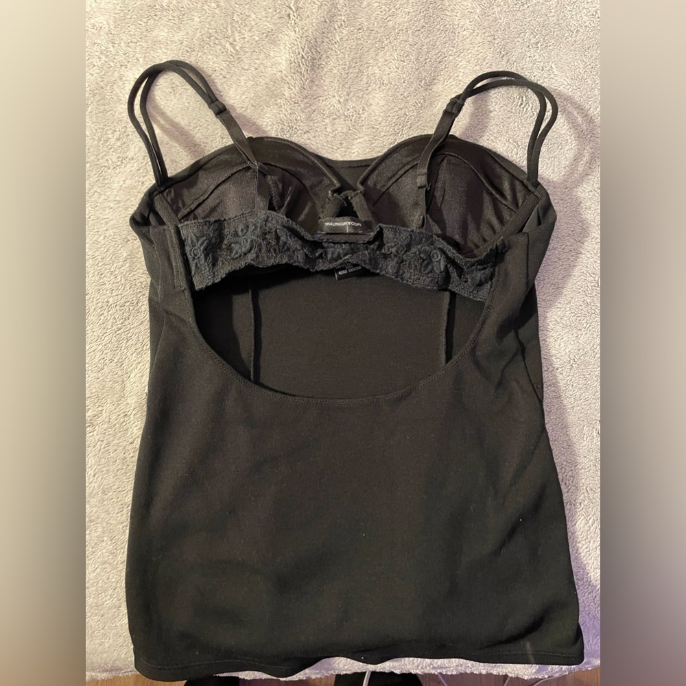 Moda International Black tank top with built in bra - Picture 2 of 3